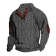 Men's Vintage Stand Collar Knitted Cable Sweater