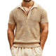 Men's Solid Color Short-sleeved Casual Knitted POLO Shirt