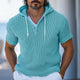Men's Spring Fashion Woven Slim Fit Hooded Short Sleeve T-Shirt