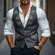 Men's Vintage Floral Embroidered Vest