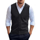 Men's Casual Solid Color Knitted Cardigan Vest
