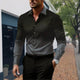Men's Gradient Lapel Button Loose Long Sleeve Shirt