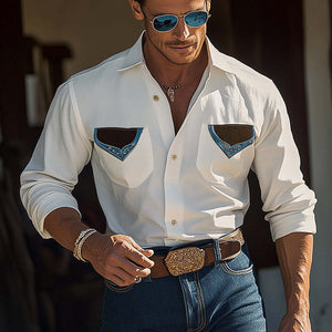 Men's Vintage Cotton Long Sleeve Shirt