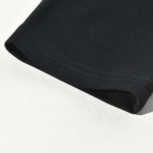 Men's Leather Stitching Zip-up Round Neck Long-sleeved T-shirt (Internal T-shirt Not Included)