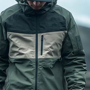 Men's Casual Outdoor Waterproof Color Blocked Multi-Pocket Hooded Jacket