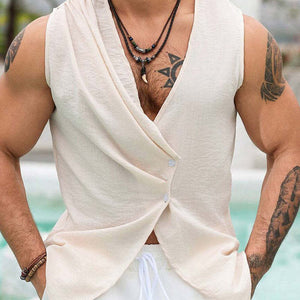 Men's Fashionable V-Neck Solid Color Tank Top