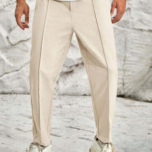 Men's Solid Color Casual Elastic Waist Pants