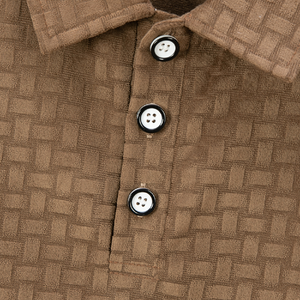 Men's Textured Striped Short-Sleeved POLO Shirt