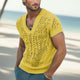 Men's Summer Fashion V-neck Knitted Mesh Breathable T-shirt