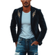 Men's Fashion American Retro Slim Velvet Embroidered Blazer