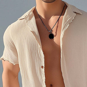 Men's Summer Textured Short Sleeve Casual Shirt
