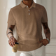 Men's Textured Striped Short-Sleeved POLO Shirt
