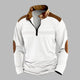 Men's Colorblock Zipper Stand Collar Long Sleeve Casual Sweatshirt