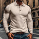 Men's Casual Elastic Long Sleeve POLO Shirt