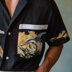 Men's Environmentalist Dolphin Print Short Sleeve Shirt
