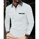 Men's Plaid Printed Stitching Zipper Lapel Pocket Long Sleeve Polo Shirt