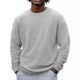 Men's Solid Color Waffle Round Neck Long Sleeve Sweatshirt