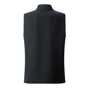 Men's Solid Color Lapel Pullover Tank Tops