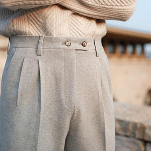Men's British Autumn And Winter Woolen Trousers