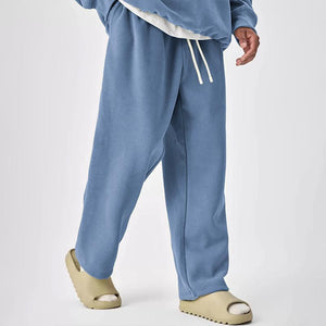 Men's Solid Color Drawstring Elastic Waist Straight Leg Sweatpants