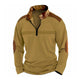 Men's Colorblock Zipper Stand Collar Long Sleeve Casual Sweatshirt