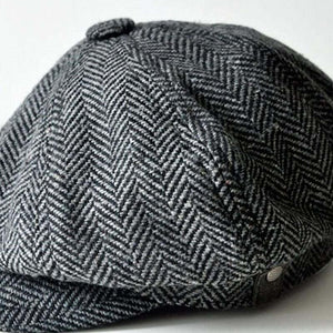 Men's Vintage Herringbone Woolen Beret