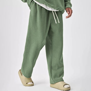Men's Solid Color Drawstring Elastic Waist Straight Leg Sweatpants