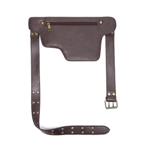 Men's Outdoor Sports Zipper Adjustable Leather Waist Bag