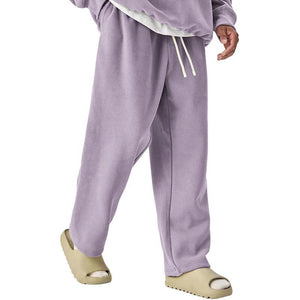 Men's Solid Color Drawstring Elastic Waist Straight Leg Sweatpants