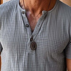 Men's Casual Waffle Henley Neck Slim Fit Short Sleeve T-Shirt