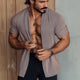 Men's Casual Solid Color Three-quarter Sleeve Cardigan