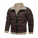 Men's Vintage Suede Lambswool Warm Lapel Zipper Loose Jacket
