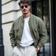 Men's Spring And Autumn Army Green Short Work Jacket