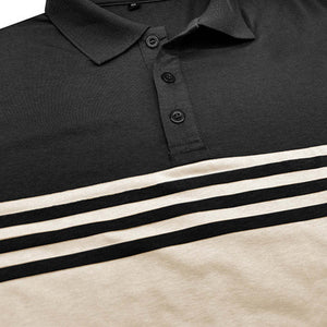 Men's Casual Striped Short Sleeve POLO Shirt