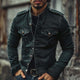 Men's Vintage Stand Collar Denim Jacket
