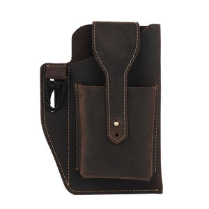 Men's Retro Casual Cell Phone Leather Waist Bag