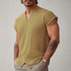 Men's Summer Basic Solid Color Textured Short-sleeved T-shirt
