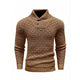 Men's Casual Jacquard Knit Lapel Sweater