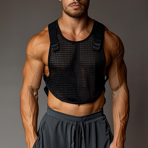 Men's Fashion Casual Personality Sexy Mesh Tank Top