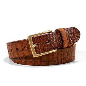 Men's First-layer Genuine Leather Pure Copper Bronze Buckle Cowhide Leather Belt