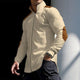 Men's Color Block Waffle Zipper Stand Collar Long Sleeve Shirt