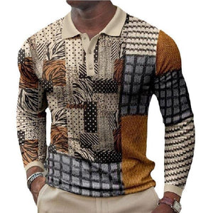 Men's Casual 3D Printed Lapel POLO Shirt