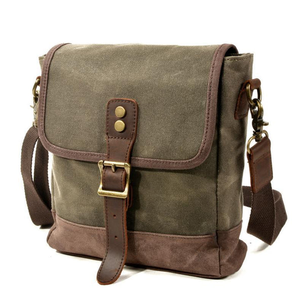 Men's Vintage Outdoor Canvas Colorblock Shoulder Bag