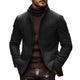 Men's Vintage Wool Blend Stand Collar Single Breasted Slim Blazer