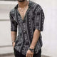 Men's Casual Retro Print Short Sleeve Shirt