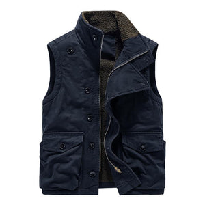 Men's Retro Casual Hunting Suits Plus Velvet Single Breasted Vest