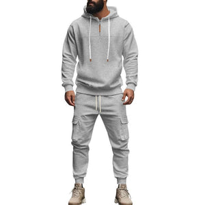 Men's Loose Sports Hooded Sweatshirt And Pants Set
