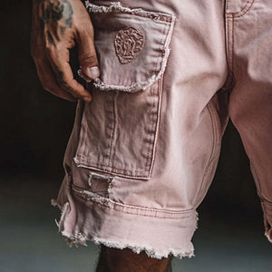 Men's Fashion Raw Edge Denim Shorts
