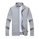 Men's Casual Stand Collar Zipper Slim Fit Knit Cardigan
