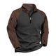 Men's Outdoor Plush Warm Colorblock Stand Collar Long Sleeve Sweatshirt
